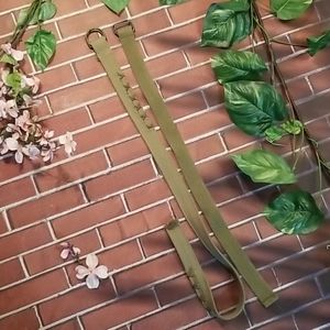 2 khaki "D-ring" belts